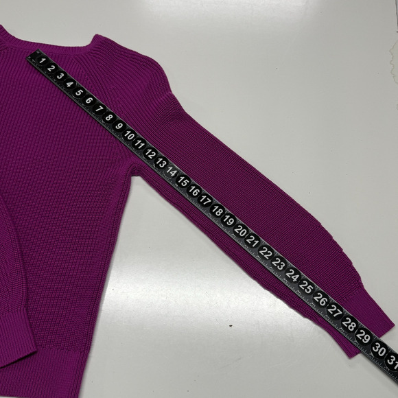 Talbots Sweater Womens Medium Purple Pima Cotton Ribbed Knit Pullover - Picture 4 of 9
